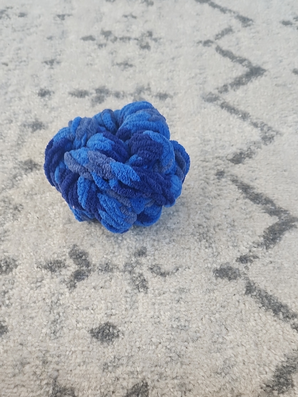 Plush Knot Decorative Accent Ball in Blue